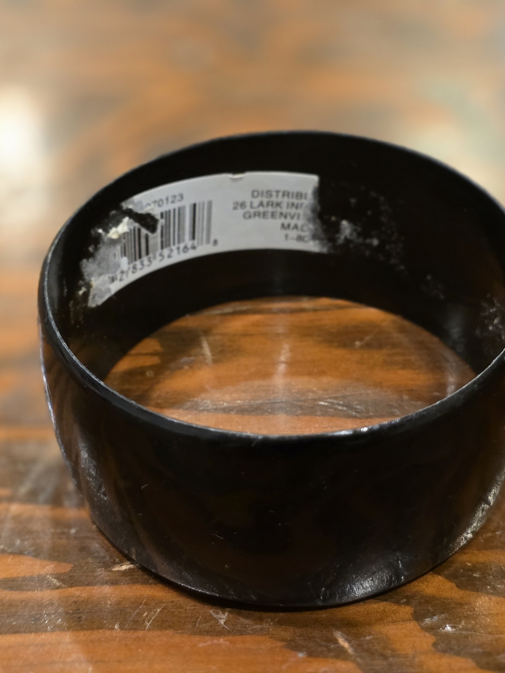Black Wide Bangle Bracelet - Picture 2 of 3